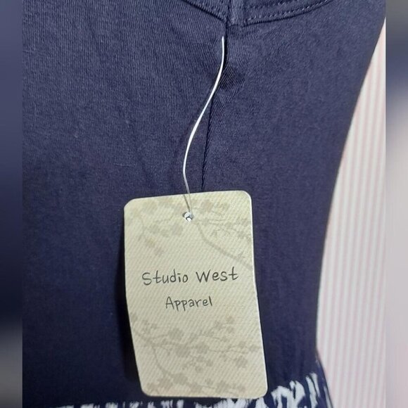 Whimsigoth Maxi Dress Boho Witchy Tiered Blue & White Gown Medium - Picture 4 of 13